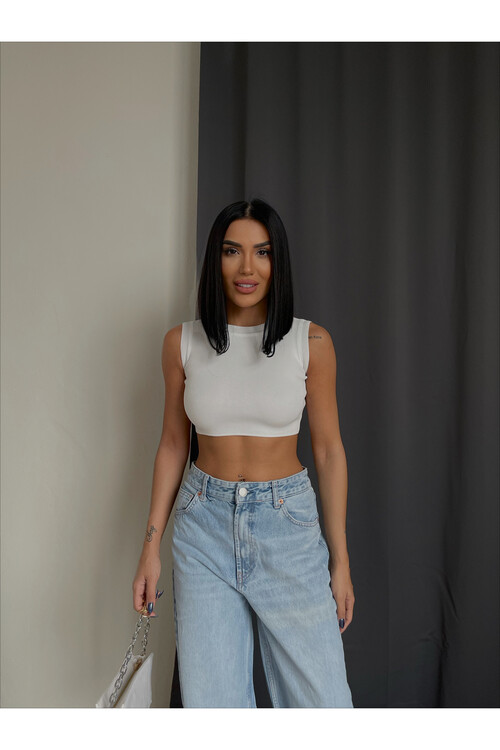 القميص المحاصيل تريكو الرقبة الطاقم