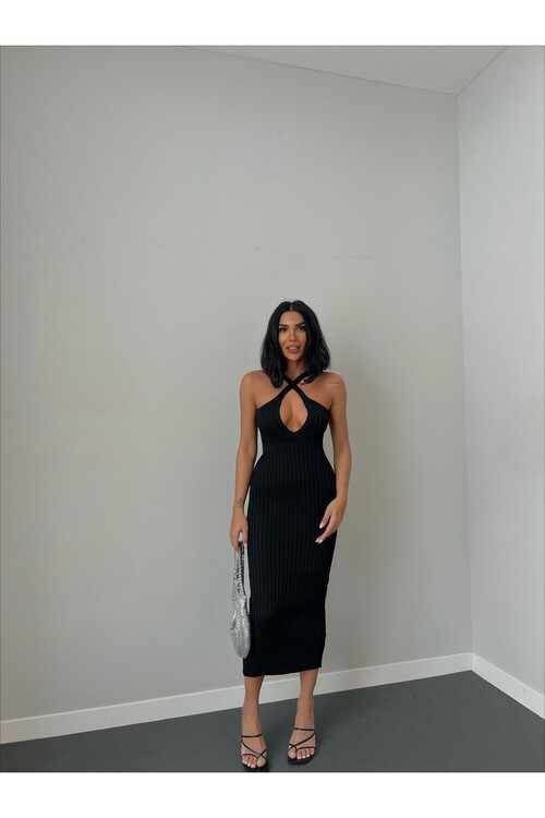 Платье длины миди с перекрестными бретельками