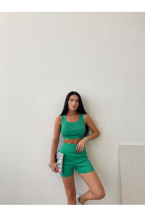 Crop Tights Knitwear Set