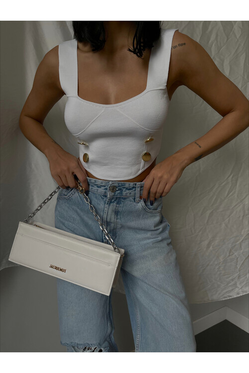 Укороченный трикотаж с пуговицами