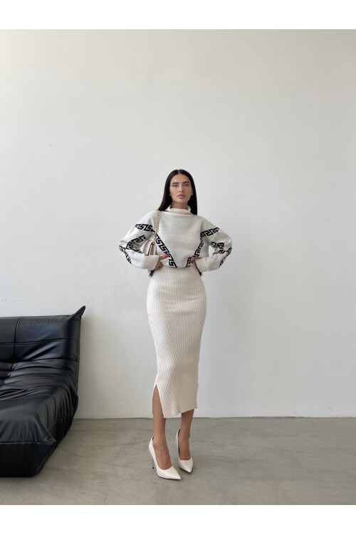 فستان بدلة مزدوجة سترة