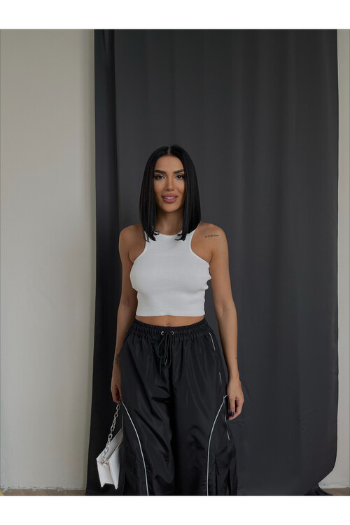 الرسن الرقبة تريكو المحاصيل القميص