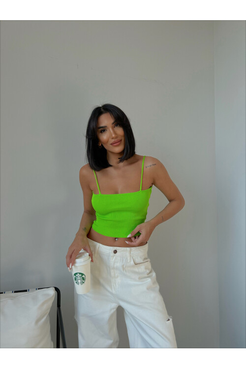 Thin Strap Square Collar Knitwear Singlet