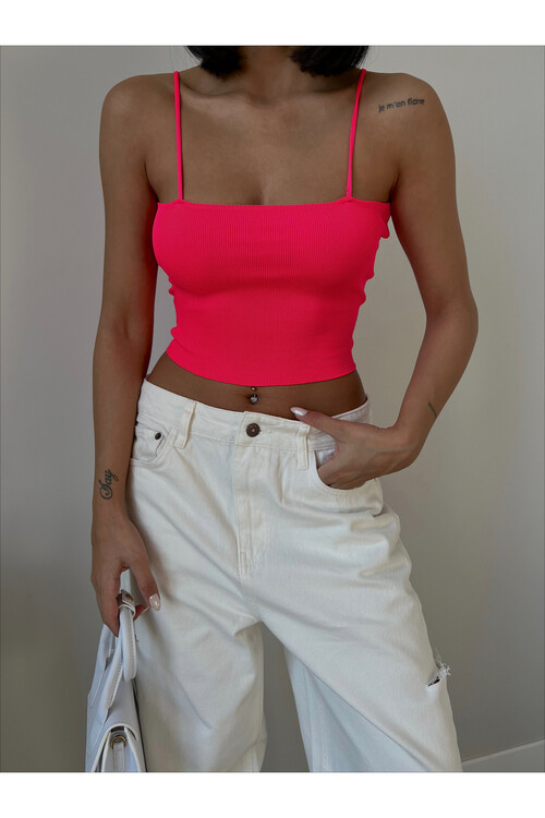 Thin Strap Square Collar Knitwear Singlet