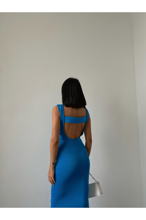 Low Back Midi Length Knitwear Dress