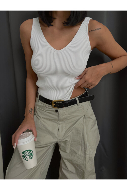 Ремешок с V-образным вырезом Трикотаж Майка