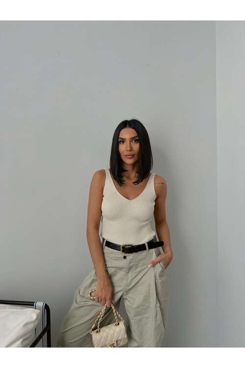 Ремешок с V-образным вырезом Трикотаж Майка