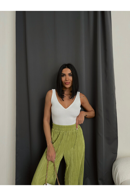 V-Neck Ribbed Knitwear Singlet