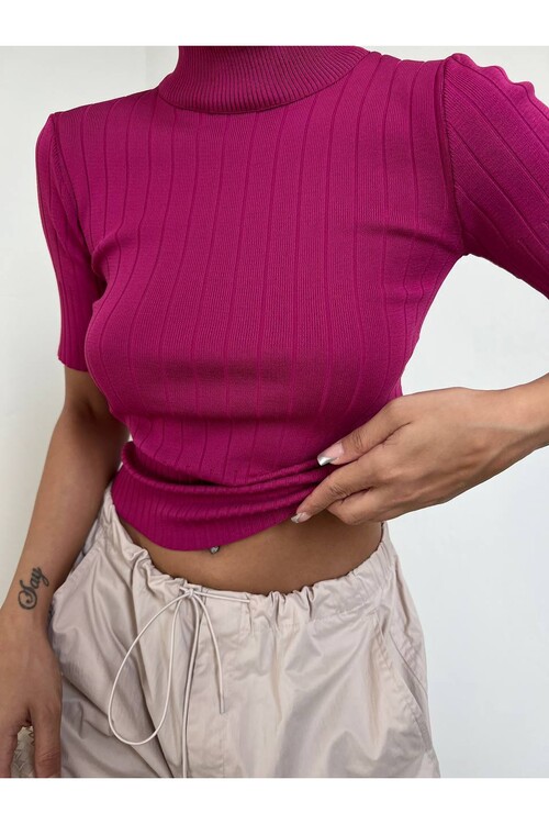 Yarım Balıkçı Yakalı Triko Bluz