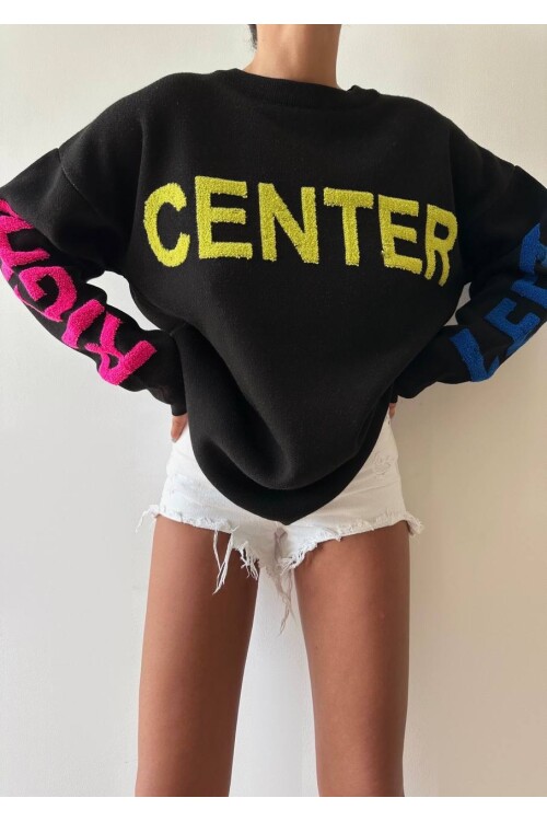 Center Bisiklet Yaka Triko Kazak