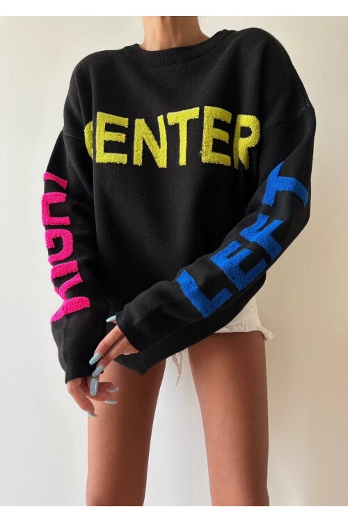 Center Bisiklet Yaka Triko Kazak