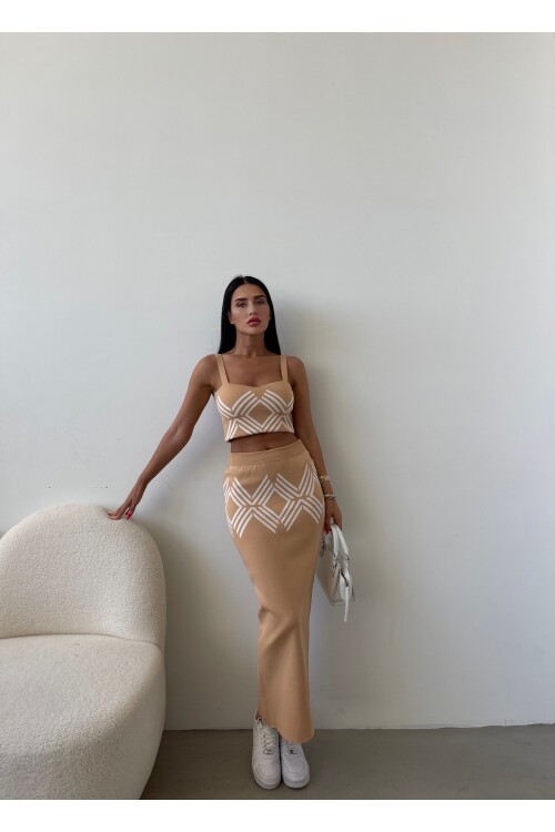 Crop - Skirt Double Knitwear Set