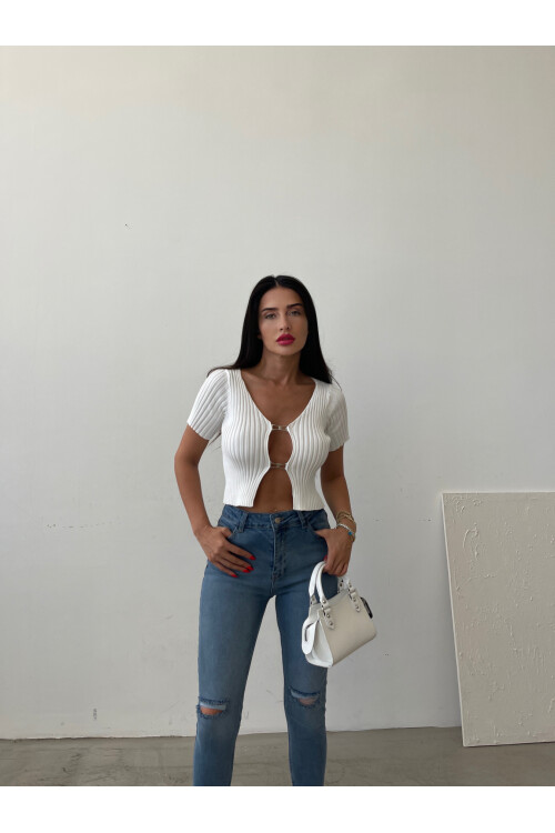 Kısa Kollu Crop Hırka