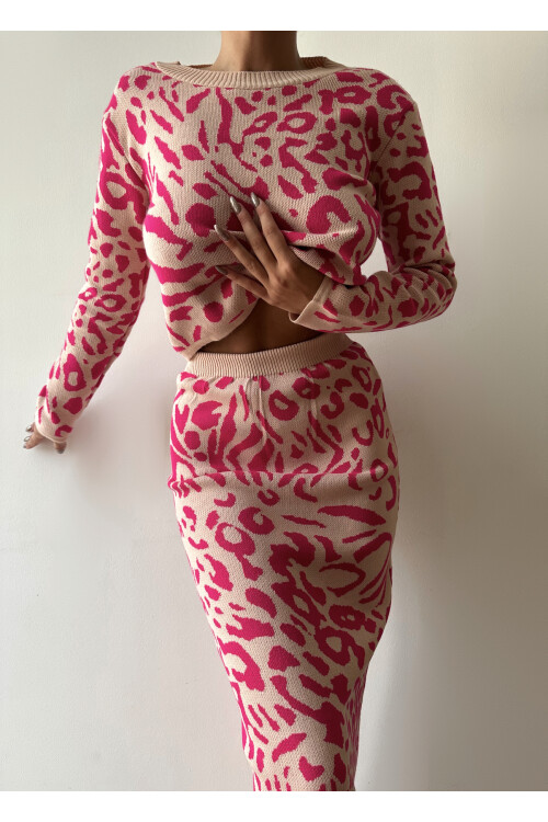 Leopar Desen İkili Takım