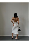 Sırt Detaylı Askılı Triko Elbise