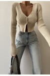 كارديجان طويل الأكمام بأزرار