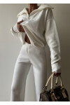 Zippered Collar Pullover Pants Double Suit