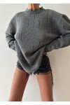 Half Turtleneck Ripped Detailed Sweater