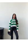 Ripped Detail Striped Knitwear Sweater